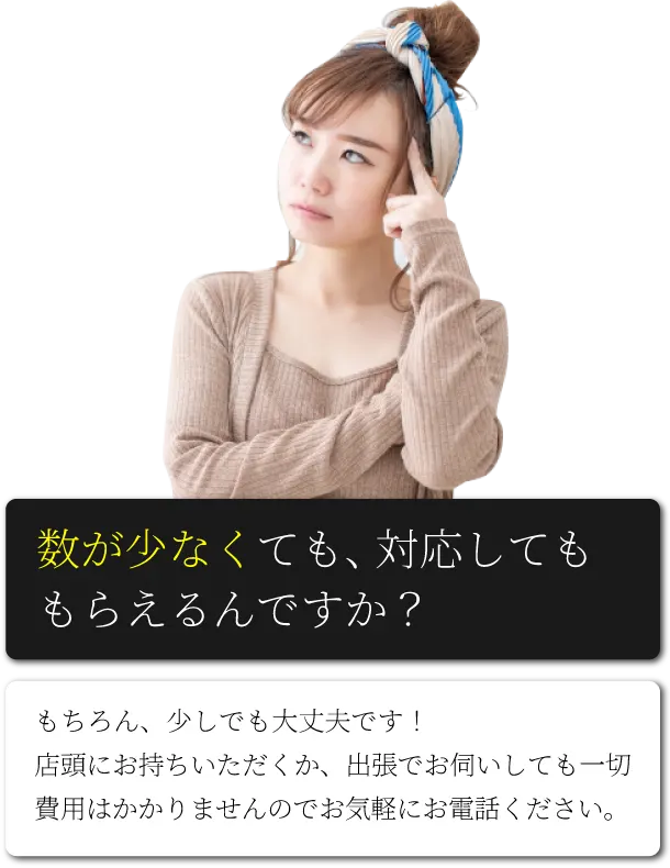 数が少なくても、対応してももらえるんですか？